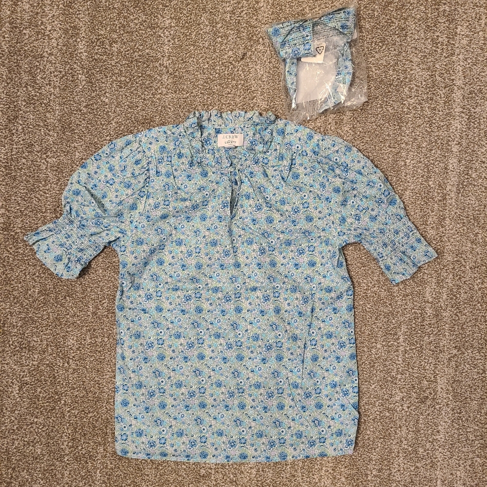 J. Crew Liberty Blouse and Headband Set